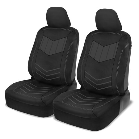 Motor Trend Pu Leather Seat Cover/Charcoal 4Pc MTSC-304-CC